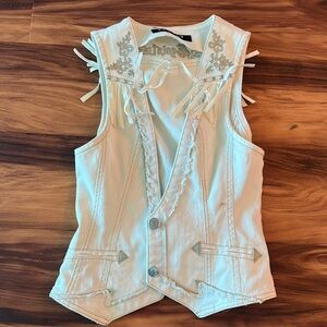 White Embroidered Women's Vest